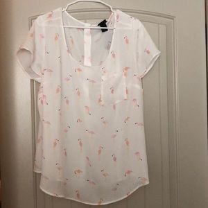 Torrid Flamingo Button Back Blouse
